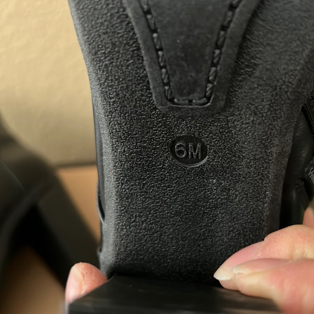 G By Guess Black Leather Combat Ankle Boots. - Picture 10 of 10